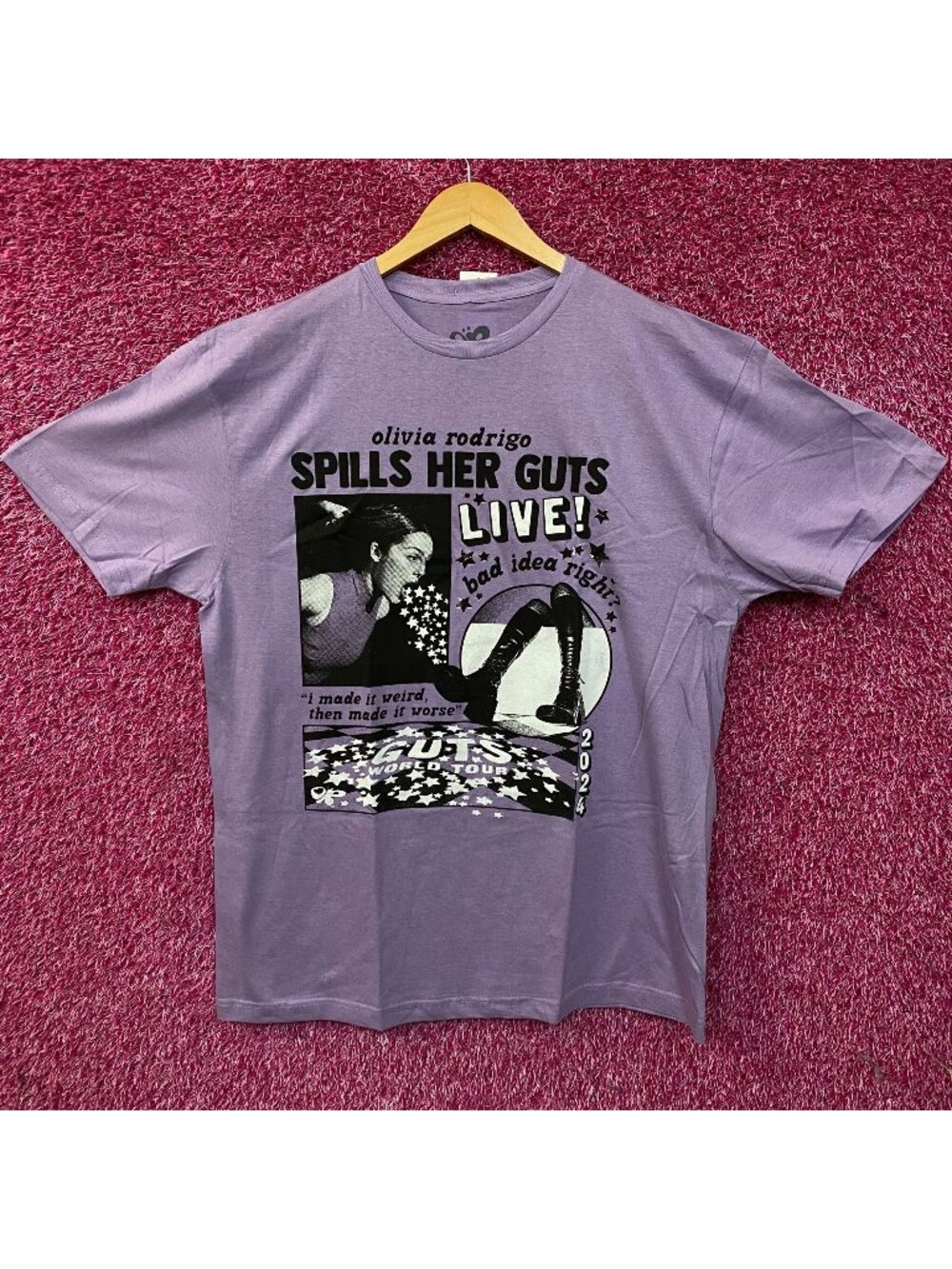 Olivia Rodrigo "Spills Her Guts LIVE!" Graphic T-shirt 2XL